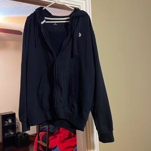 Navy/black XL men’s zip up hoodie.